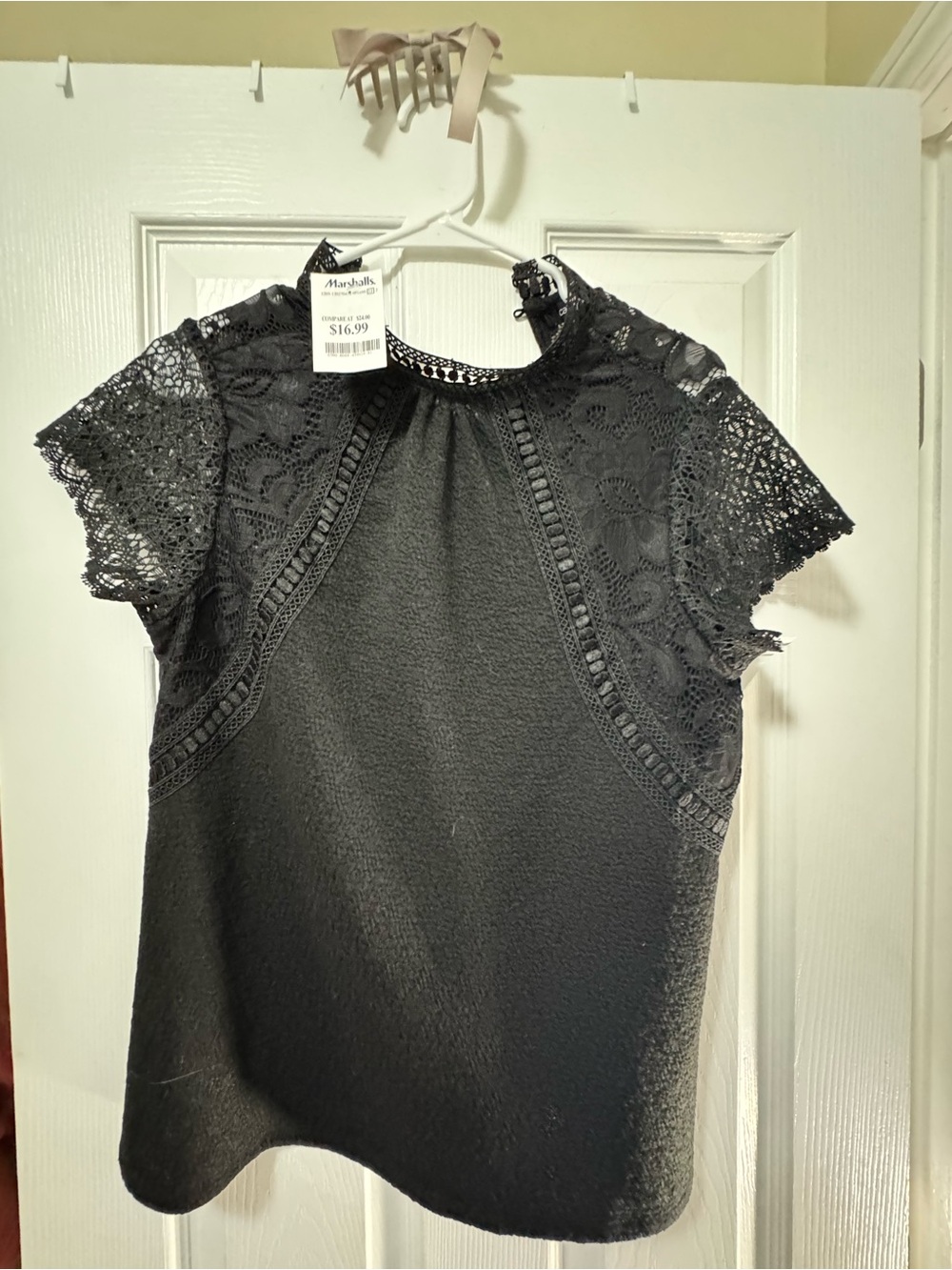 Marshalls Black Lace Yoke Blouse